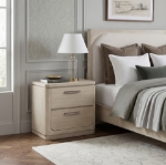 Picture of Light Gray Natural Finish Two-Drawer Nightstand