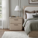Picture of Light Gray Natural Finish Two-Drawer Nightstand