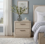 Picture of Light Gray Natural Finish Two-Drawer Nightstand