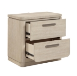 Picture of Light Gray Natural Finish Two-Drawer Nightstand