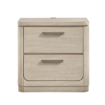 Picture of Light Gray Natural Finish Two-Drawer Nightstand