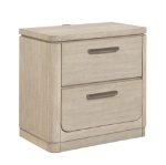 Picture of Light Gray Natural Finish Two-Drawer Nightstand