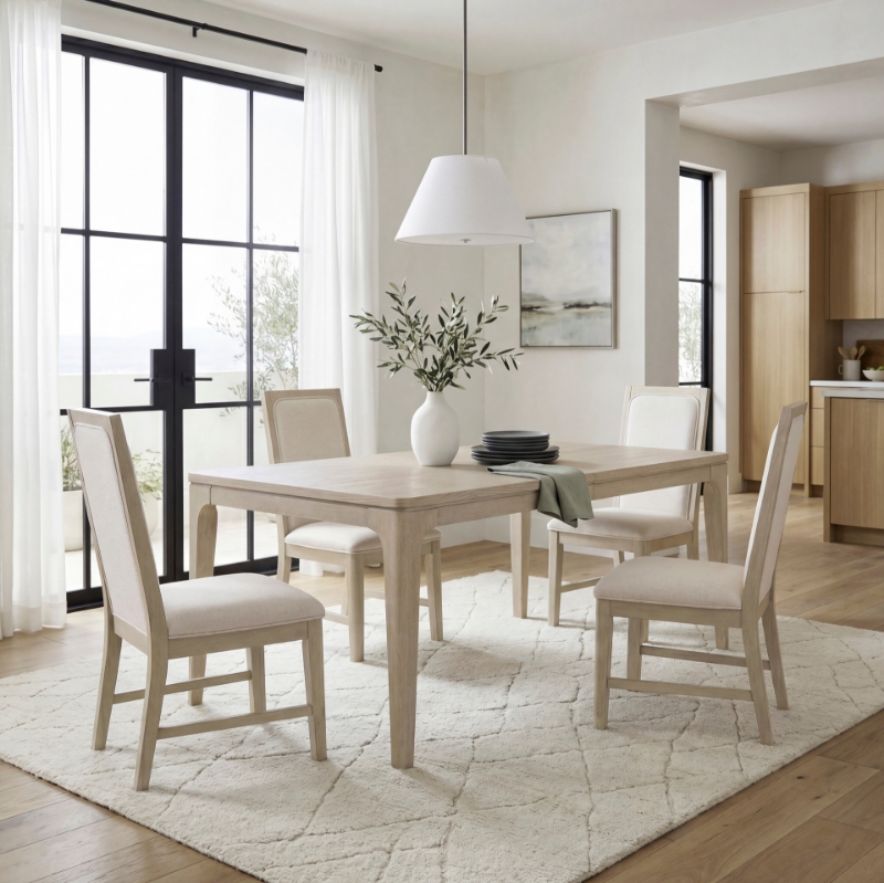 Picture of 68"-86" Extendable Dining Table Light Gray Natural Finish