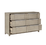 Picture of Oak Veneer Light Gray Finish Dresser and Mirror