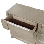 Picture of Oak Veneer Light Gray Finish Dresser and Mirror