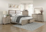 Picture of Oak Veneer Light Gray Finish Three Drawer Nightstand