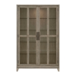 Picture of 48" x 19" x 76"H Oak Veneer Light Gray Finish Curio