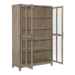 Picture of 48" x 19" x 76"H Oak Veneer Light Gray Finish Curio
