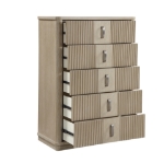 Picture of 38" x 18" x 54.5"H Premium oak veneers and wood light brown finish natural grain Chest