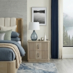 Picture of Premium oak veneers and wood light brown finish natural grain Nighstand