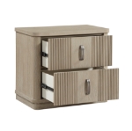 Picture of Premium oak veneers and wood light brown finish natural grain Nighstand