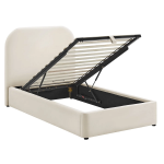 Picture of Twin Velvet Storage Platform Bed in Taupe, Alabaster, Chocolate Brown, Moss Green and Cadet Blue