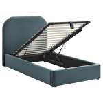 Picture of Twin Velvet Storage Platform Bed in Taupe, Alabaster, Chocolate Brown, Moss Green and Cadet Blue