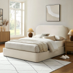 Picture of Full Velvet Storage Platform Bed in Taupe, Alabaster, Chocolate Brown, Moss Green and Cadet Blue