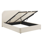 Picture of Full Velvet Storage Platform Bed in Taupe, Alabaster, Chocolate Brown, Moss Green and Cadet Blue