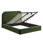 Picture of Full Velvet Storage Platform Bed in Taupe, Alabaster, Chocolate Brown, Moss Green and Cadet Blue