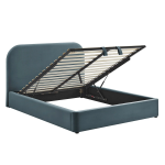 Picture of Full Velvet Storage Platform Bed in Taupe, Alabaster, Chocolate Brown, Moss Green and Cadet Blue
