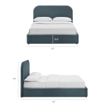 Picture of Full Velvet Storage Platform Bed in Taupe, Alabaster, Chocolate Brown, Moss Green and Cadet Blue