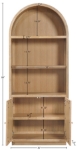 Picture of 36"W x 16"D x 84"H -  Solid Wood Bookcase / Display Cabinet in Natural, Brown and Black Finish