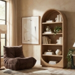 Picture of 36"W x 16"D x 84"H - Bookcase / Display Cabinet in Natural, Brown and Black Finish