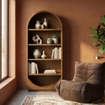 Picture of 36"W x 16"D x 84"H - Bookcase / Display Cabinet in Natural, Brown and Black Finish