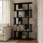 Picture of 39"W x 14"D x 77"H - Bookcase / Display Cabinet in Natural, Brown and Black Finish