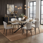 Picture of Leather Dining Chair Curved Back Design with Steel Legs