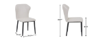 Picture of Leather Dining Chair Curved Back Design with Steel Legs