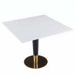 Picture of 31" Square Sintered Stone Top Dining Table in Iron with Black and Gold Finish