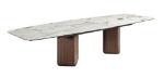 Picture of 95-142"L Extendable Luxurious High-Gloss Ceramic Top Dining Table