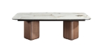 Picture of 95-142"L Extendable Luxurious High-Gloss Ceramic Top Dining Table