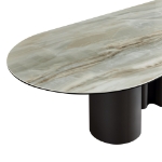 Picture of 110"L Luxurious Topaccio Jade high-gloss ceramic top Dining Table