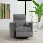 Picture of Charcoal Chenille Recliner W/Swivel & Glider