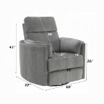Picture of Charcoal Chenille Recliner W/Swivel & Glider