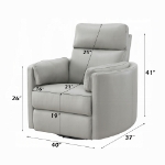 Picture of Gray Leather Aire Recliner W/Swivel & Glider