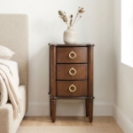 Picture of Three Drawers Oak, Cherry and Black Finish Nightstand