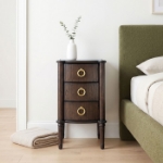 Picture of Three Drawers Oak, Cherry and Black Finish Nightstand