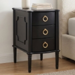 Picture of Three Drawers Oak, Cherry and Black Finish Nightstand