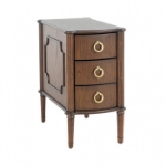 Picture of Three Drawers Oak, Cherry and Black Finish Nightstand