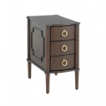Picture of Three Drawers Oak, Cherry and Black Finish Nightstand