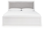 Picture of Twin Upholstered Panel Bed in White or Black Finish