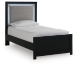 Picture of Twin Upholstered Panel Bed in White or Black Finish