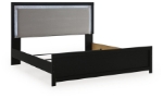 Picture of Full Upholstered Panel Bed in White or Black Finish