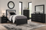 Picture of Twin or Full Bedroom set in White and Black Finish