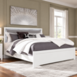 Picture of Twin Upholstered Panel Bed in White or Black Finish