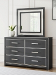 Picture of White and Black Finish Dresser and Mirror
