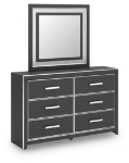 Picture of White and Black Finish Dresser and Mirror