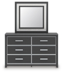 Picture of White and Black Finish Dresser and Mirror