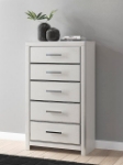 Picture of 31.75"W Five Drawer Chest in White and Black Finish