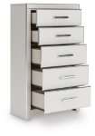 Picture of 31.75"W Five Drawer Chest in White and Black Finish